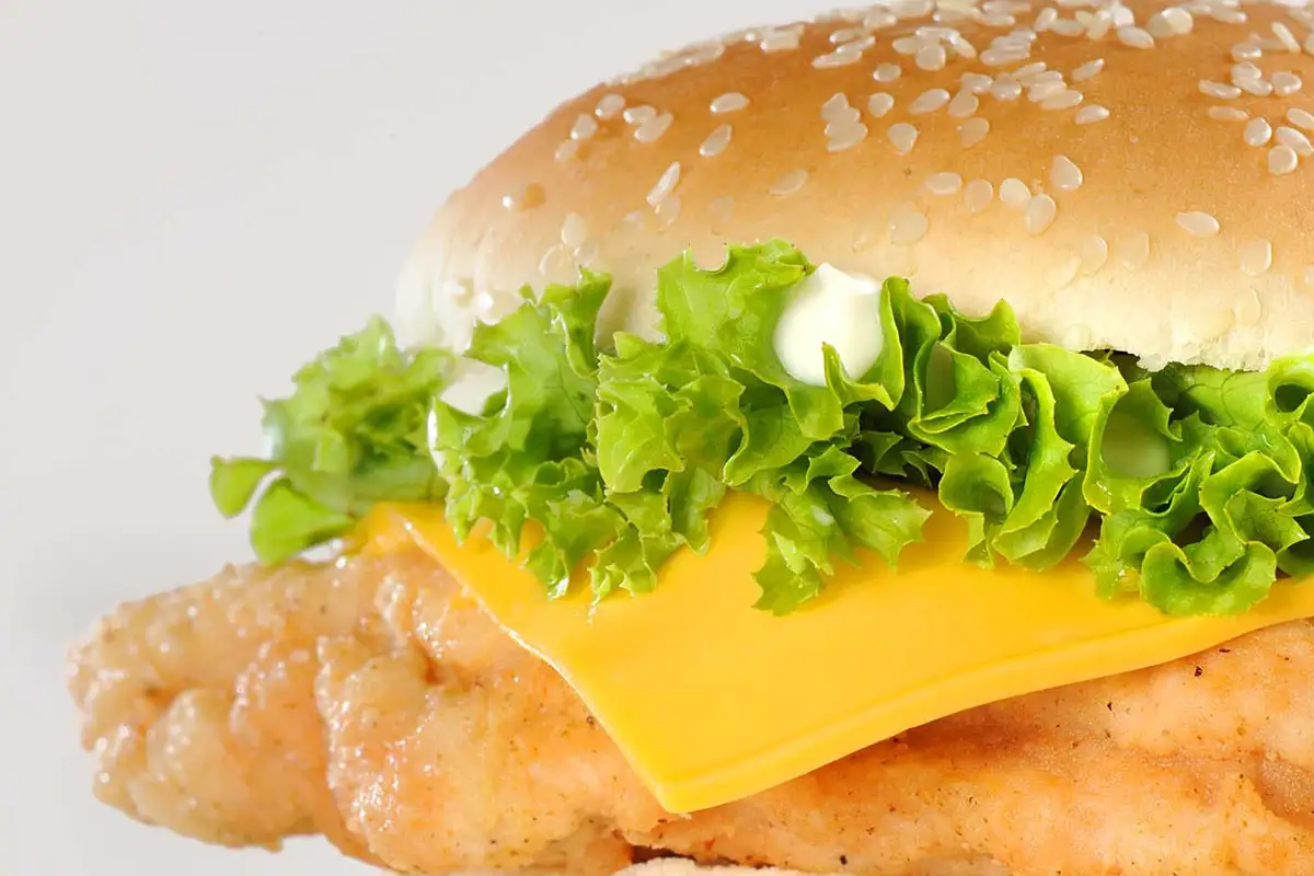 Crispy chicken burger with cheese — Dubai food photographer