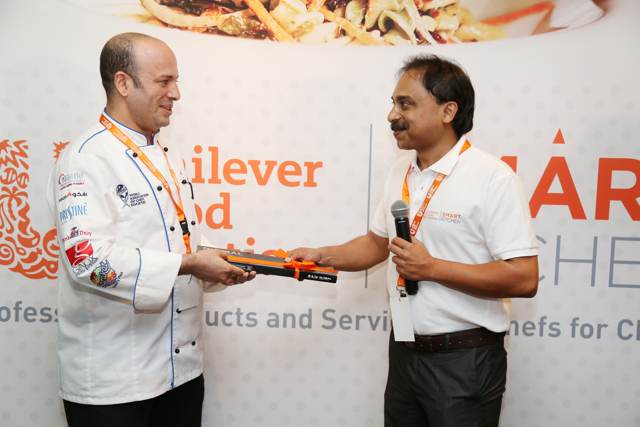 Tom Jose with the Unilever Food Solutions Smart Kitchen chef team